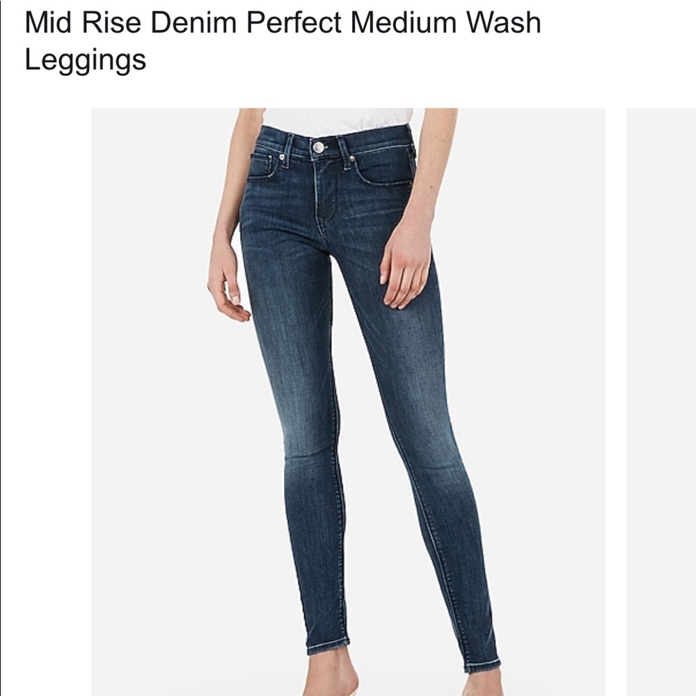 NWT Express MidRise Denim Perfect Jean Leggings.